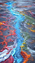 abstract colorful river of paint splash vertical  background with generative AI technology