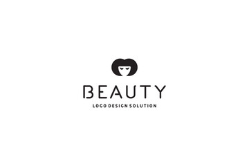 Obraz premium Template logo design solution for beauty salon