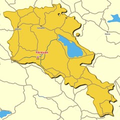 Map of Armenia with main roads and highways
