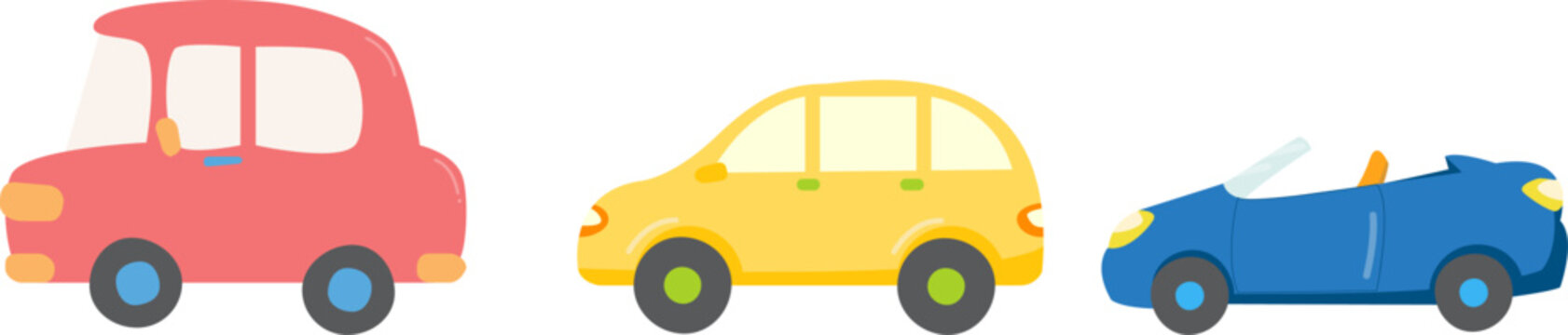 red yellow blue car