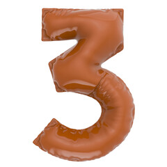 Balloon Font With Number 3D Render