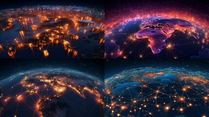 Global network background.Generative AI