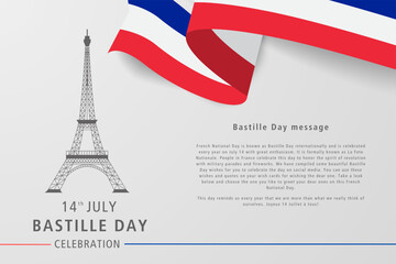Fototapeta na wymiar France. 14 th of July. Happy Bastille Day.