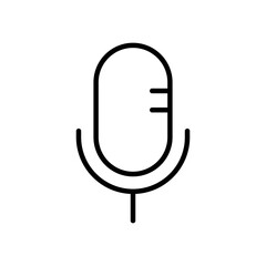 Microphone outline vector icon isolated on white background. Microphone line icon for web, mobile and ui designe