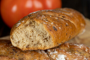 soft fresh bread with the addition of various grains and cereals