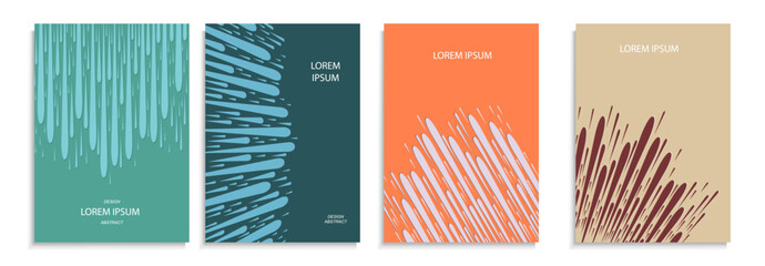 set of covers with a flat geometric pattern. abstract color background.