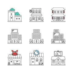 Simple icons for cafes and restaurants.
