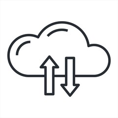 Clouds arrow for concept design. Technology security. Cloud computing. Business icon.  Vector icon. Data storage. Arrow vector icon. Abstract digital background. Up and down arrows.Cloud network,
Web 