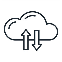 Clouds arrow for concept design. Technology security. Cloud computing. Business icon.  Vector icon. Data storage. Arrow vector icon. Abstract digital background. Up and down arrows.Cloud network,
Web 