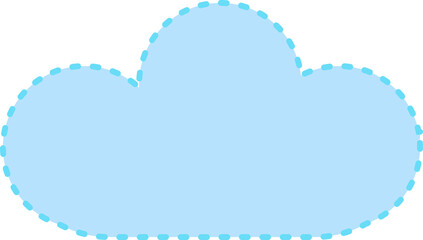 Cute Element of dotted line blue cloud by hand drawn design for decoration