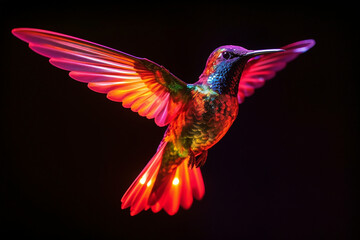 Fototapeta premium Hummingbird, Flying, Light, Colorful, Wings, Elegance, Graceful