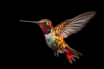Obraz premium Hummingbird, Flying, Light, Colorful, Wings, Elegance, Graceful