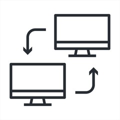 Computer network line icon, outline vector sign, linear style pictogram isolated on white. Symbol, logo illustration. Editable stroke. Pixel perfect