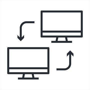 Computer network line icon, outline vector sign, linear style pictogram isolated on white. Symbol, logo illustration. Editable stroke. Pixel perfect