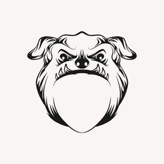 Bulldog tribal tattoo black and white style