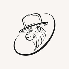 Monkey use hat simple logo