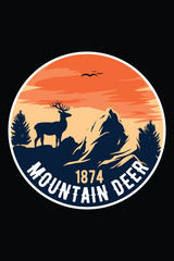 Mountain Deer T-shirt Design 