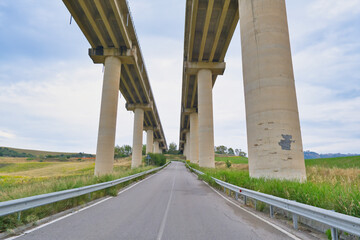 Bottom view of a highway in Sicily ,Italy