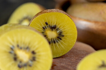 fresh ripe yellow kiwi with sweet taste
