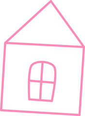 Pink house doodle