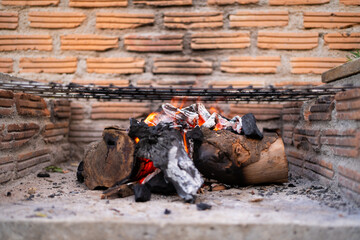 Barbecue Grill With Fire Flames - Empty Fire Grid