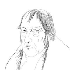 Realistic illustration of the German philosopher Georg Wilhelm Friedrich Hegel