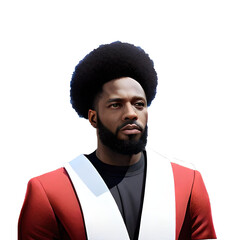 Black man wearing red dress, ai Generated