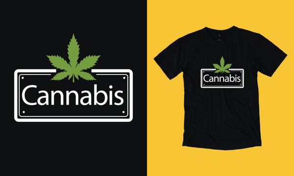 Cannabis Weeds Herb T Shirt Design Vector Svg Free Template 