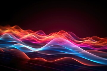 Fototapeta premium The wallpaper features futuristic neon lines and bokeh lights. (Illustration, Generative AI)
