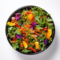 Salad isolated on white (generative AI)