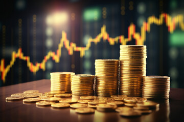 growth money arrow of success financial business on stock market concept investment earnings background with profit graph finance.ai generative