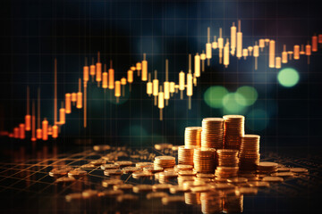 growth money arrow of success financial business on stock market concept investment earnings background with profit graph finance.ai generative