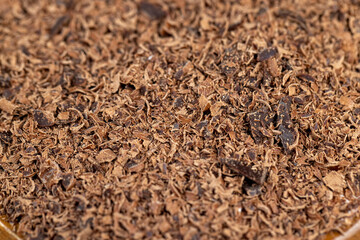 Creamy yogurt with chocolate close up