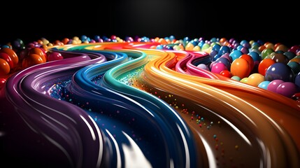 Assorted colourful objects create a vibrant bond in the evening.