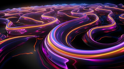 Vibrant Energy: Abstract Motion with Bright, Colourful Streaks