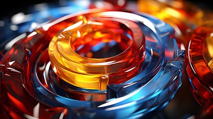 Intense red and blue macro shot with detailed clarity. Close-up view.