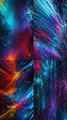 set abstract colorful liquid splash  on glass   background with generative AI technology