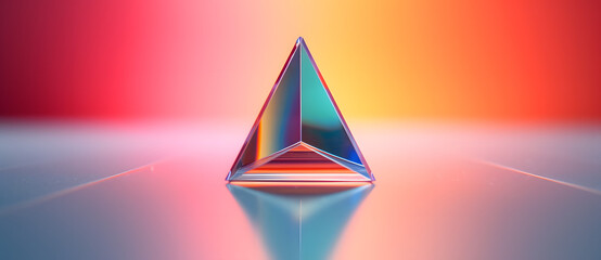a colorful pyramid on the reflective surface Generated by AI