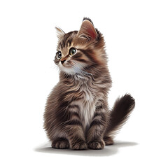 cute tabby on a transparent background. generative AI