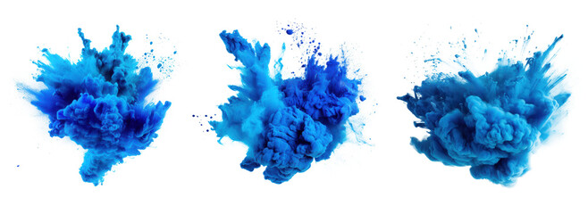 Fototapeta Blue holi paint color powder Illustration AI Generative. obraz