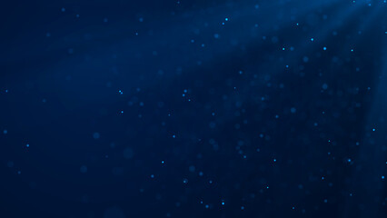 Abstract background of moving dust particles. Incident light with glare. Random shine and color shine. 3D illustration.