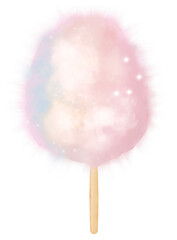 Cotton Candy watercolor drawing hand drawn illustration