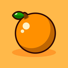 simple illustration of an orange fruit, good for asset design or printed