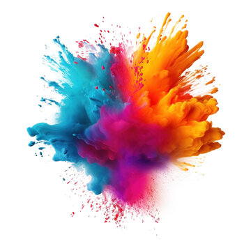 Colorful holi paint color powder Illustration AI Generative.