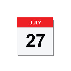 calender icon, 27 july icon with white background