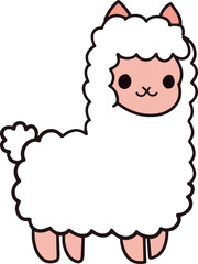 Vector cute animal alpaca illustration