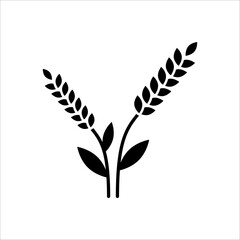Vector farm wheat ears icon template. symbol illustration for organic eco business, agriculture, beer, bakery on white background
