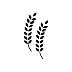 Vector farm wheat ears icon template. symbol illustration for organic eco business, agriculture, beer, bakery on white background