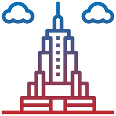 EMPIRE STATE BUILDING line icon,linear,outline,graphic,illustration