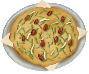 Pajeon Chuseok Collection Watercolor drawing illustration hand drawn clip art